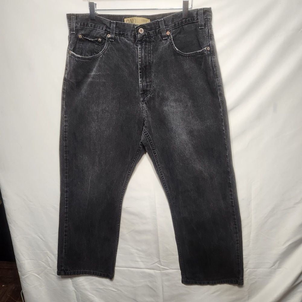 OND Men's Black Denim Jeans (Loose Fit, Size 36x30, Excellent Condition)